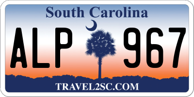 SC license plate ALP967