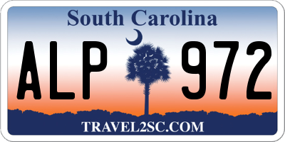 SC license plate ALP972