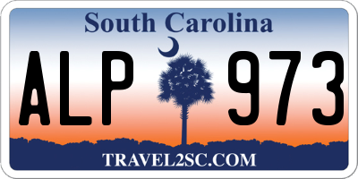 SC license plate ALP973