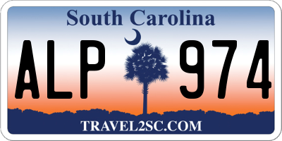 SC license plate ALP974