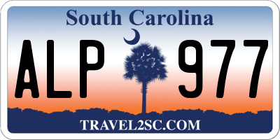 SC license plate ALP977