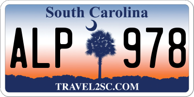 SC license plate ALP978