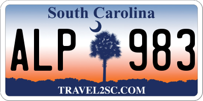 SC license plate ALP983