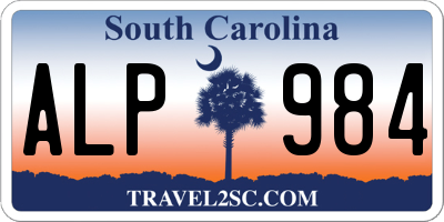 SC license plate ALP984
