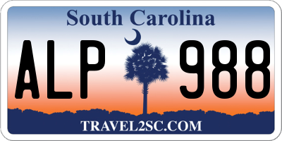 SC license plate ALP988