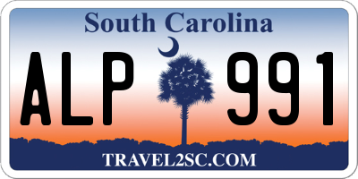 SC license plate ALP991