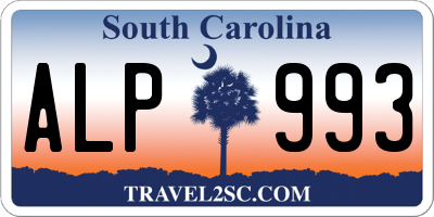 SC license plate ALP993