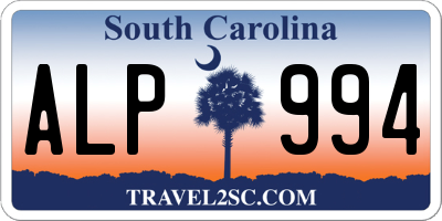 SC license plate ALP994