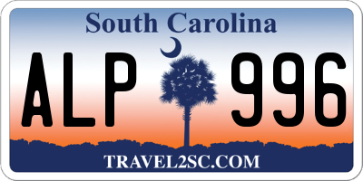 SC license plate ALP996