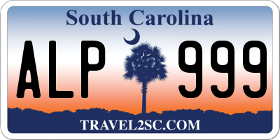 SC license plate ALP999