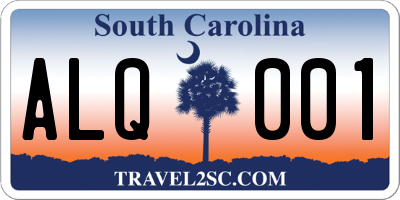 SC license plate ALQ001