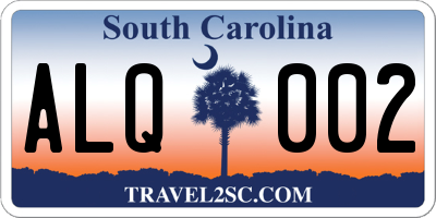 SC license plate ALQ002