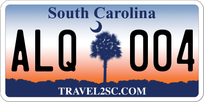 SC license plate ALQ004