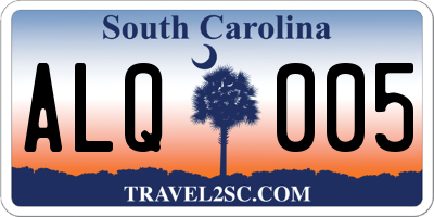 SC license plate ALQ005