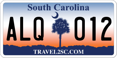 SC license plate ALQ012