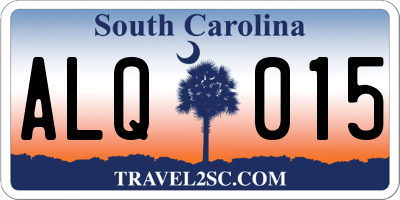 SC license plate ALQ015