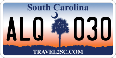 SC license plate ALQ030