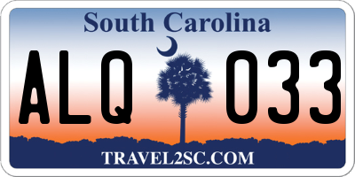 SC license plate ALQ033