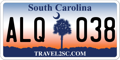 SC license plate ALQ038