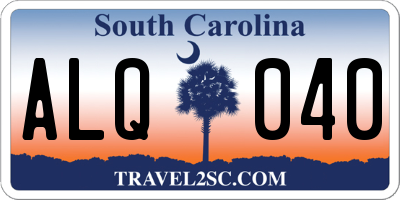 SC license plate ALQ040