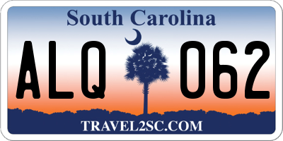 SC license plate ALQ062