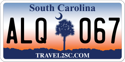 SC license plate ALQ067