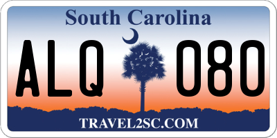 SC license plate ALQ080