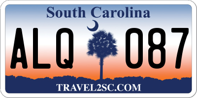 SC license plate ALQ087
