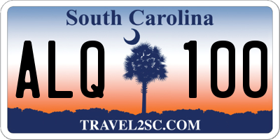 SC license plate ALQ100