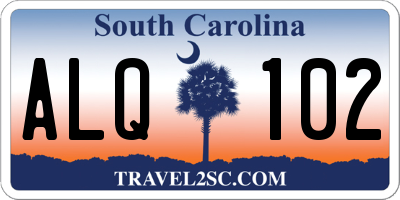 SC license plate ALQ102