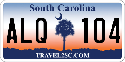 SC license plate ALQ104