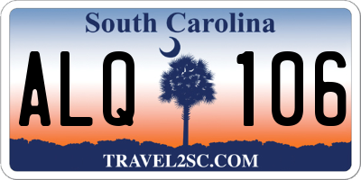 SC license plate ALQ106