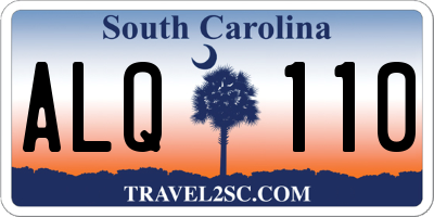 SC license plate ALQ110