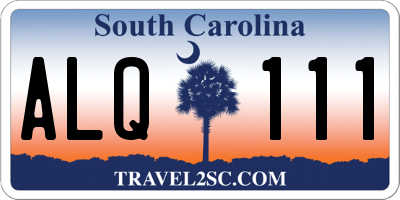 SC license plate ALQ111