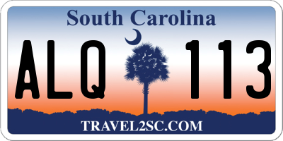 SC license plate ALQ113