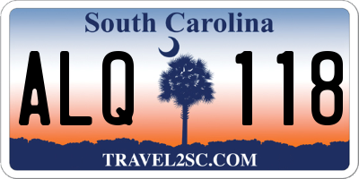 SC license plate ALQ118