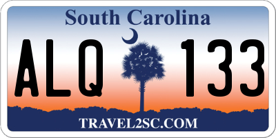 SC license plate ALQ133