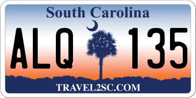 SC license plate ALQ135