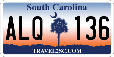 SC license plate ALQ136