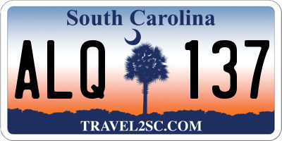 SC license plate ALQ137