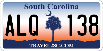 SC license plate ALQ138