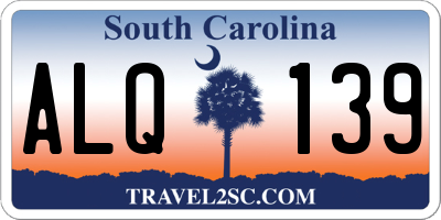 SC license plate ALQ139