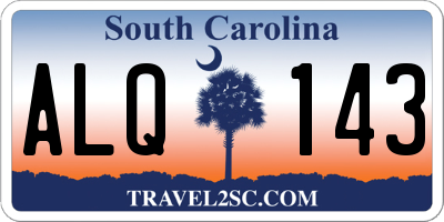 SC license plate ALQ143