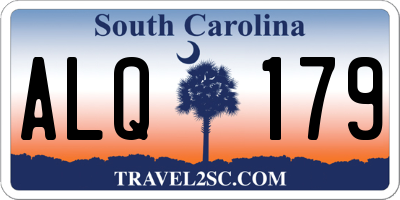 SC license plate ALQ179