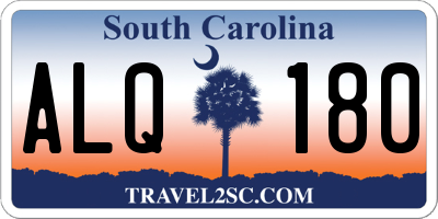 SC license plate ALQ180