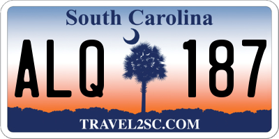 SC license plate ALQ187