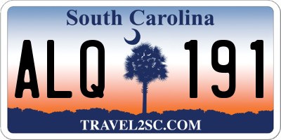 SC license plate ALQ191