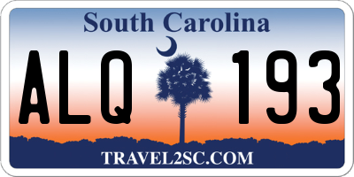 SC license plate ALQ193