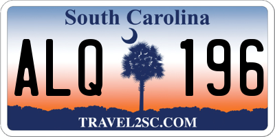 SC license plate ALQ196