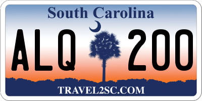 SC license plate ALQ200